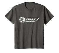 Marvel Iron Man Stark Industries Logo White T-Shirt, Enfant, Asphalte, 8 Ans