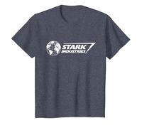 Marvel Iron Man Stark Industries Logo White T-Shirt, Enfant, Bleu Chiné, 12 Ans