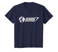 Marvel Iron Man Stark Industries Logo White T-Shirt, Enfant, Bleu Marine, 8 Ans