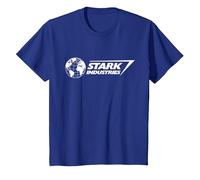 Marvel Iron Man Stark Industries Logo White T-Shirt, Enfant, Bleu Royal, 8 Ans