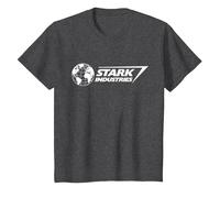 Marvel Iron Man Stark Industries Logo White T-Shirt, Enfant, Chiné Foncé, 8 Ans