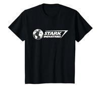 Marvel Iron Man Stark Industries Logo White T-Shirt, Enfant, Noir, 12 Ans