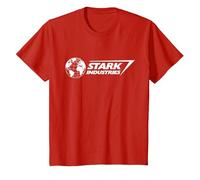 Marvel Iron Man Stark Industries Logo White T-Shirt, Enfant, Rouge, 6 Ans