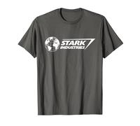 Marvel Iron Man Stark Industries Logo White T-Shirt, Homme, Asphalte, S