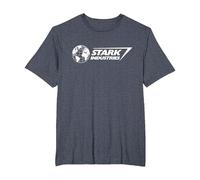 Marvel Iron Man Stark Industries Logo White T-Shirt, Homme Grandes Tailles, Bleu Chiné, 5X Tall