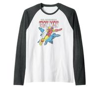 Marvel Iron Man The Invincible Iron Man Classic Art Vintage Manche Raglan