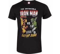 Marvel - "Iron Man Vs Doom" T-shirt pour homme/femme unie HE3041 (XL) (Noir)