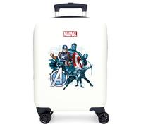 Marvel Joumma Avengers Legendary Valise Cabine pour Enfant Bleu Blanc ABS Rigide Serrure à Combinaison latérale 4 Roues Bagage à Main Blanc Medium Valise, Blanc, M, Valise