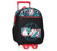 Marvel Joumma Shield Sac à dos scolaire avec chariot Noir 27 x 33 x 11 cm Polyester 9,8 L, Noir, Sac à dos scolaire avec chariot