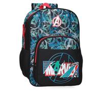 Marvel Joumma Shield Sac à dos scolaire noir 30 x 38 x 12 cm Polyester 13,68 L, Noir, Sac à dos scolaire