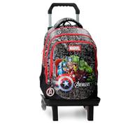 Marvel Joumma Team Avengers Sac à dos d'école double compartiment pour ordinateur portable 15,6" Noir 28 x 42 x 14 cm PVC 16,46L