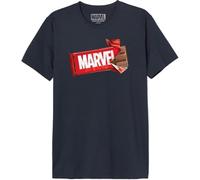 Marvel Legend Icon Officiel Chocolate » Memarcots imprimé T-Shirt pour Hommes Col Ras du Cou Manches Courtes Coton Coupe régulière,Noir_L