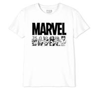 Marvel Legend Icon Officiel Comics Group imprimé T-Shirt pour Garçon Col Ras du Cou Manches Courtes Coton Coupe régulière,Blanc_Taille 6 Ans
