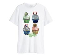 Marvel Legend Icon Officiel Cooking is My Super Power imprimé T-Shirt pour Hommes Col Ras du Cou Manches Courtes Coton Coupe régulière,Blanc_S