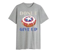Marvel « Donut Give Up » MEMARCOTS248 T-Shirt Homme, Gris Melange, Taille L