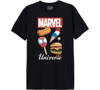 Marvel Legend Icon Officiel Eat Universe imprimé T-Shirt pour Hommes Col Ras du Cou Manches Courtes Coton Coupe régulière,Noir_S