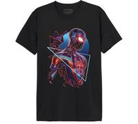 Marvel Legend Icon Officiel Fragment Spidey imprimé T-Shirt pour Hommes Col Ras du Cou Manches Courtes Coton Coupe régulière,Noir_M