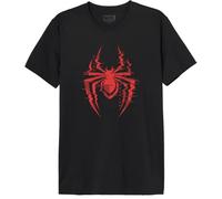 Marvel Legend Icon Officiel Glitch Spider imprimé T-Shirt pour Hommes Col Ras du Cou Manches Courtes Coton Coupe régulière,Noir_L