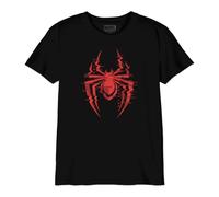 Marvel Legend Icon Officiel Glitch Transition Spider imprimé T-Shirt pour Garçon Col Ras du Cou Manches Courtes Coton Coupe régulière,Noir_Taille 6 Ans