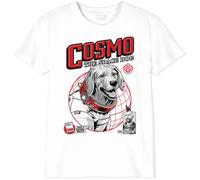 Marvel Legend Icon Officiel Guardians of The Galaxy - Cosmo Space Dog imprimé T-Shirt pour Garçon Col Ras du Cou Manches Courtes Coton Coupe régulière,Blanc_Taille 14 Ans