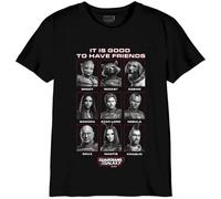 Marvel Legend Icon Officiel Guardians of The Galaxy - Guardian'S Trombinoscope imprimé T-Shirt pour Garçon Col Ras du Cou Manches Courtes Coton Coupe régulière,Noir_Taille 6 Ans