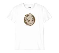 Marvel Legend Icon Officiel I Am Groot Poster imprimé T-Shirt pour Garçon Col Ras du Cou Manches Courtes Coton Coupe régulière,Blanc_Taille 10 Ans