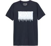 Marvel Legend Icon Officiel Logo Frozen imprimé T-Shirt pour Hommes Col Ras du Cou Manches Courtes Coton Coupe régulière,Navy_XL