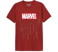 Marvel Legend Icon Officiel Meteor Shower imprimé T-Shirt pour Hommes Col Ras du Cou Manches Courtes Coton Coupe régulière,Rouge_XL