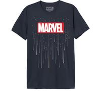 Marvel Legend Icon Officiel Meteor Shower imprimé T-Shirt pour Hommes Col Ras du Cou Manches Courtes Coton Coupe régulière,Navy_M