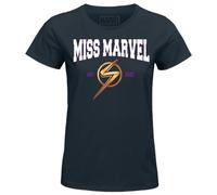 Marvel Legend Icon Officiel Miss imprimé T-Shirt pour Femme Col Ras du Cou Manches Courtes Coton Coupe régulière,Navy_Medium