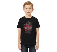 Marvel Legend Icon Officiel Morales from New York imprimé T-Shirt pour Garçon Col Ras du Cou Manches Courtes Coton Coupe régulière,Noir_Taille 10 Ans