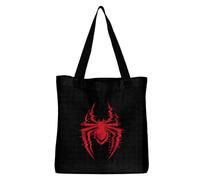 Marvel LEGEND ICON Officiel Morales Glitch Spider imprimés 100% coton |Réutilisable | Longue poignée | Voyages et achats |Sac fourre-tout 38 * 40 CM,Taille unique,Noir