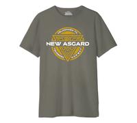Marvel Legend Icon Officiel New Asgard imprimé T-Shirt pour Hommes Col Ras du Cou Manches Courtes Coton Coupe régulière,Kaki_M
