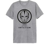 Marvel Legend Icon Officiel Secret Invasion imprimé T-Shirt pour Hommes Col Ras du Cou Manches Courtes Coton Coupe régulière,Gris Melange_M