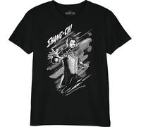 Marvel Legend Icon Officiel Shang-CHI imprimé T-Shirt pour Garçon Col Ras du Cou Manches Courtes Coton Coupe régulière,Noir_Taille 14 Ans