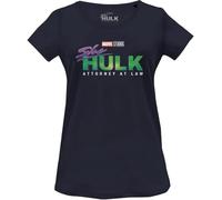 Marvel Legend Icon Officiel She Hulk Attorney at Law imprimé T-Shirt pour Femme Col Ras du Cou Manches Courtes Coton Coupe régulière,Navy_Medium