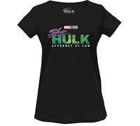 Marvel Legend Icon Officiel She Hulk Attorney at Law imprimé T-Shirt pour Femme Col Ras du Cou Manches Courtes Coton Coupe régulière,Noir_Large