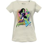 Marvel Legend Icon Officiel She Hulk Comic Poster imprimé T-Shirt pour Femme Col Ras du Cou Manches Courtes Coton Coupe régulière,Natural_Medium