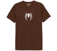Marvel Legend Icon Officiel Spider’S Shirt imprimé T-Shirt pour Hommes Col Ras du Cou Manches Courtes Coton Coupe régulière,Marron Melange_XXL