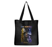 Marvel LEGEND ICON Officiel The imprimés 100% coton |Réutilisable | Longue poignée | Voyages et achats |Sac fourre-tout 38 * 40 CM,Taille unique,Noir