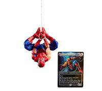 Marvel Legends Series Magic: The Gathering, Figurine Spider-Man endommagé au Combat avec Carte Premium Exclusive