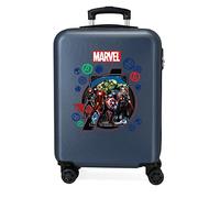 Marvel Les Avengers on The Warpath Valise de Cabine Bleue 38 x 55 x 20 cm Rigide ABS Fermeture à Combinaison latérale 35 l 2 kg 4 Roues Doubles Équipement à Main