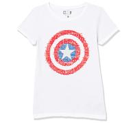 Marvel Little, Big Classic Super Soldier Girls Short Sleeve Tee Shirt, White, Small