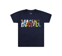 Marvel Logo Characters Shirt, Blue (Navy), 12-13 Years Boy's