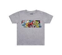 Marvel Logo Characters T-Shirt, Grey (Sport Grey), 10-12 Ans Boy's