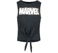 Marvel Logo Léo Femme Top Noir M 100% Coton Regular/Coupe Standard