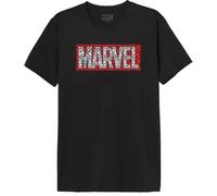 Marvel « Logo » MEMARCOTS294 T-Shirt Homme, Noir, Taille S