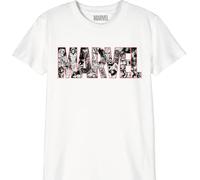 Marvel « Logo » T-Shirt Garçon BOMARCOTS165, Blanc, Taille 10ans