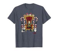 Marvel Loki Kid Loki on The Noël Throne T-Shirt, Homme, Bleu Chiné, S
