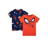 Marvel Lot de 2 T-Shirts Spider-Man pour Garçons T-Shirt à Manches Courtes pour Enfants Multicolore 5-6 Ans